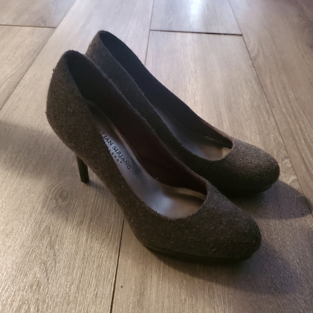 Christian Siriano Grey & Black High Heels